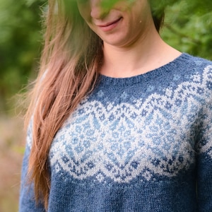 Knitting Pattern (PDF) - Shiver Sweater - knitting pattern for women sweater in stranded colorwork