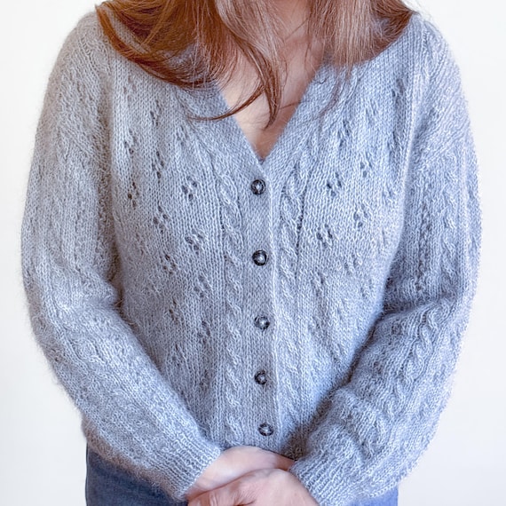 Mame Openwork Pattern Knitted Cardigan Openwork Knitting Patterns