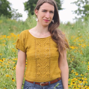Knitting Pattern (PDF) - Solstice Top - t-shirt summer knitted top - knitting pattern for women sweater