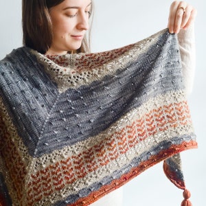 Peut inclure: Un châle tricoté multicolore avec une frange. Le châle est réalisé avec une variété de textures et de motifs, notamment des rayures, de la dentelle et des câbles. Le châle est un accessoire chaud et confortable pour les saisons d'automne et d'hiver.