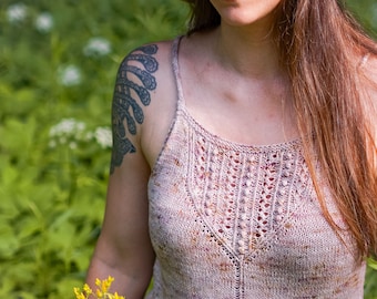 Strickanleitung (PDF) - Gelato Tank Top - Tank Top Sommer gestricktes Hemdchen - Strickanleitung für Frauen