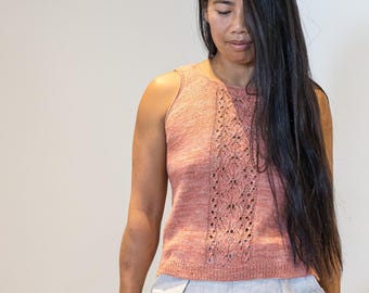 Knitting Pattern (PDF) - Jardin Secret Tank Top - lace tank top summer - knitting pattern for women