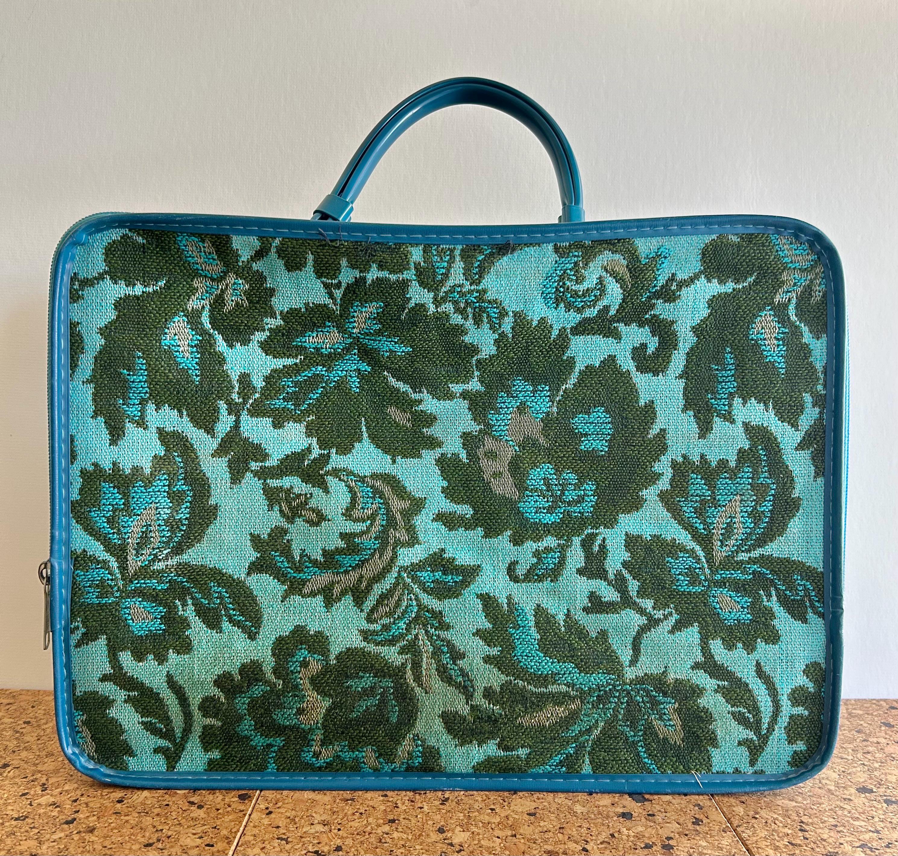 Avon Vintage Sample Case Blue Green Tapestry Carpet Bag - Etsy