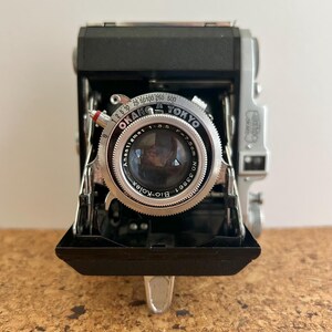 Appareil photo pliable vertical Waltax Okako Tokyo Kolex avec étui, fabriqué au Japon occupé, rouleau de film inclus
