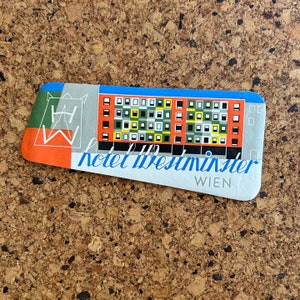 Hotel Westminster Wien Austria vintage luggage tag
