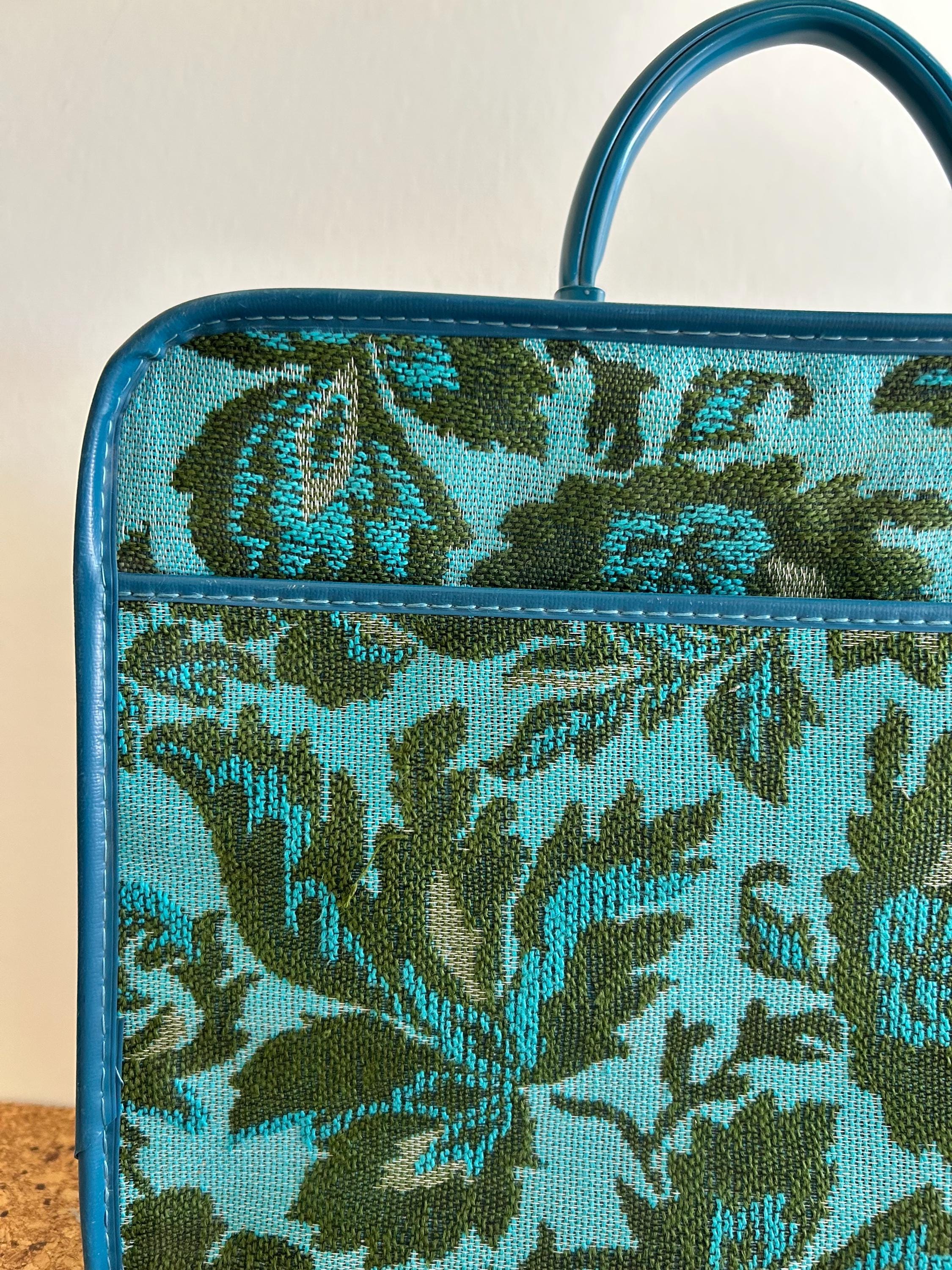 Avon Vintage Sample Case Blue Green Tapestry Carpet Bag - Etsy