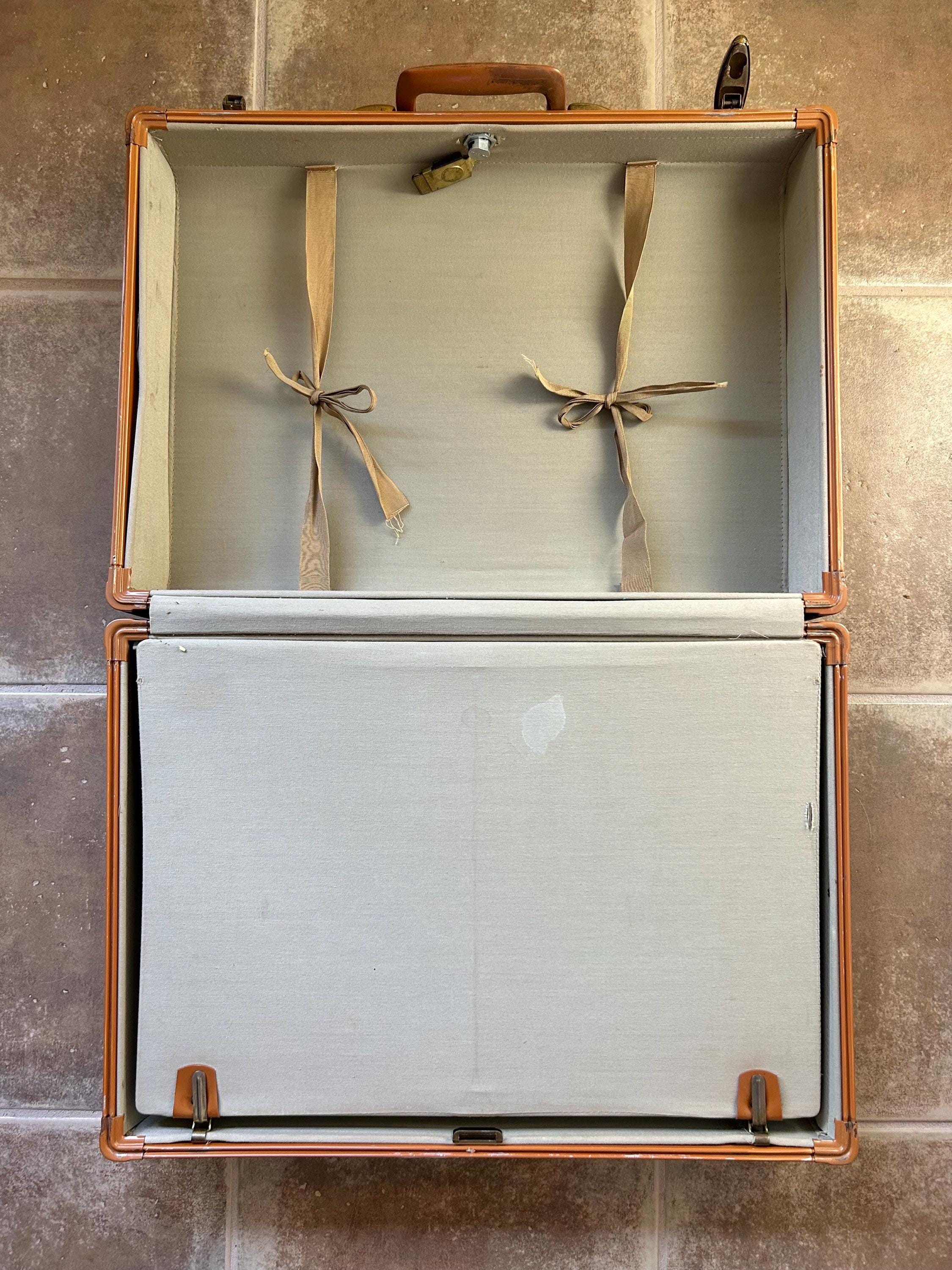Ancienne Valise Rigide Vintage - Style Samsonite 4632, Années 1950, Couleur Marron