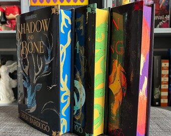 Shadow and Bone, Siege and Storm, Ruin and Rising Grishaverse Complete Trilogy Custom Hand-Drawn Sprayed/Stenciled Edge Books