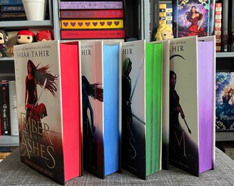 EMBER Complete trilogie Een sintel in de as, fakkel, reaper, lucht Custom Painted Sprayed/Stenciled Edge Books