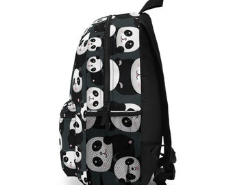 Panda Love with Cute Cartoon Backpack, Artistic Panda Companion: Cute Cartoon Backpack Fun and Functional Accessory, Fashion Essential