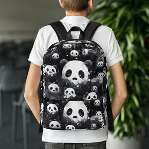 Mochila Kawaii de dibujos animados de Panda perfecta para la escuela y las aventuras diarias, adorable mochila con tema de Panda para la escuela y su viaje diario