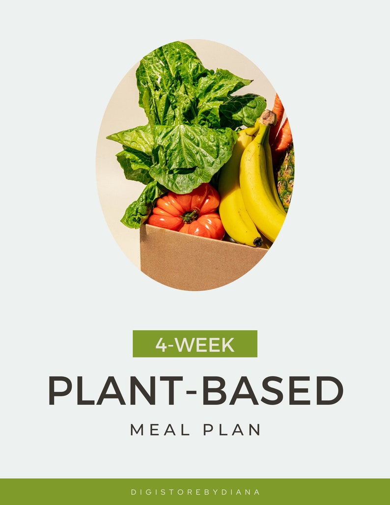 4week Plantbased Meal Plan 16 Pages Etsy