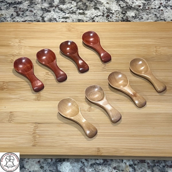 Mini Wooden Spoon Set, Charcuterie Board Spoons, Salsa Spoons, Herbal Spoons, Spoons For Dips, Set of 4, 3" Wooden Spoon Set, FREE SHIPPING