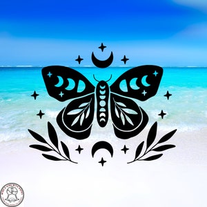 Boho Butterfly Decal, Boho Moth Decal, Car Decal, Wall Decal, Indoor/Outdoor, Waterproof, Vinyl, Many Colors & Sizes, FREE SHIPPING