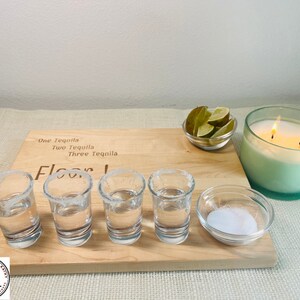 Personalized Tequila Flight Board: Maple or Walnut Server