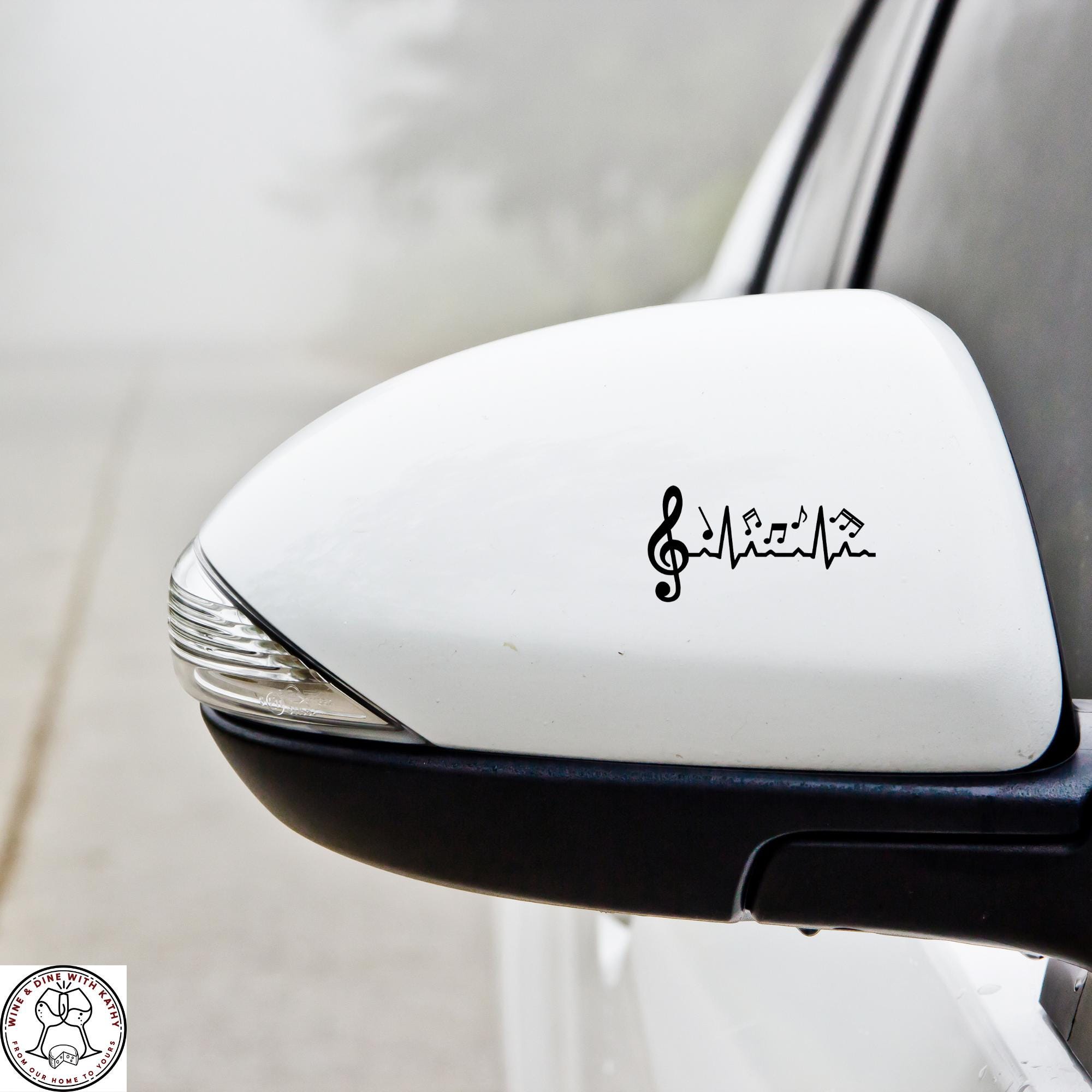 Music Notes Heartbeat Decal: Waterproof Vinyl Car/wall Art - Etsy