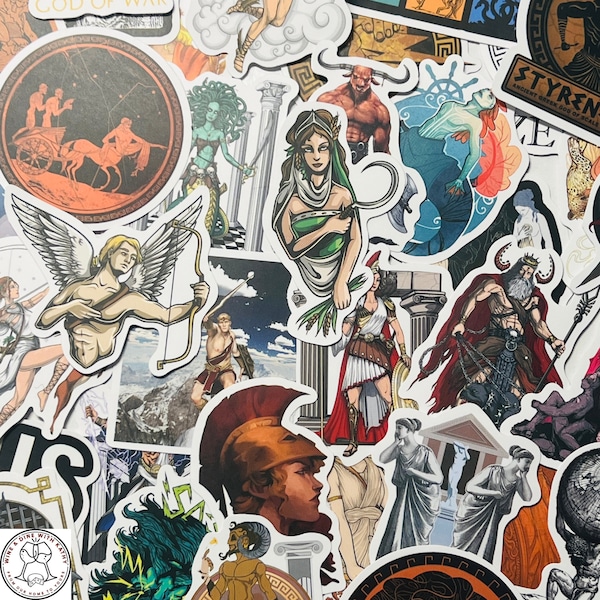 Greek Mythology Stickers, Greek Gods Stickers,  Random Sticker Packs 10/20/50 Pieces, NO REPEATS, Waterproof, Fade Resistant, Free Shipping