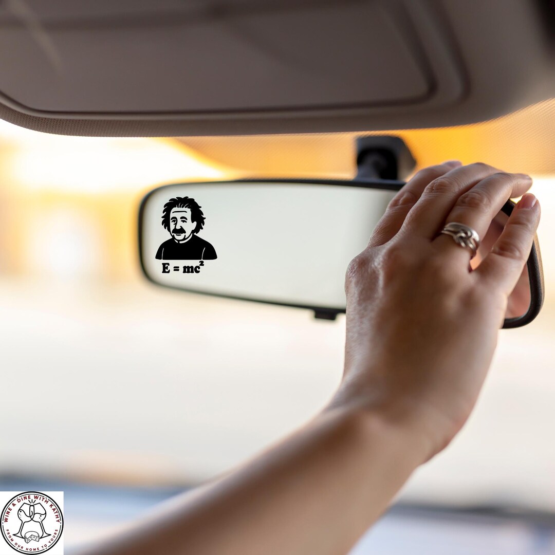 Albert Einstein Mini Decal, Relativity, Rearview Mirror Decal, Mini ...