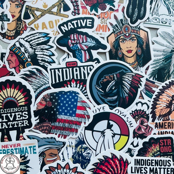 Native American Stickers, Indigenous People, Random Sticker Packs 10/20/50 Pieces, NO REPEATS, Waterproof, Fade Resistant, Free Shipping