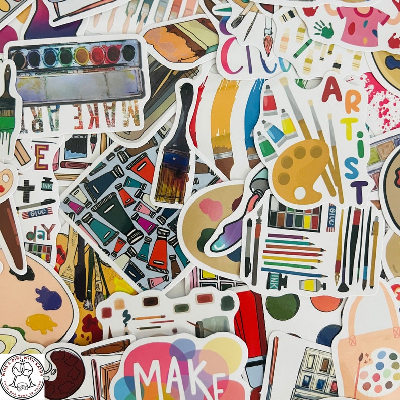 Art Stickers, Painting Stickers Random Sticker Packs 10/20/50 Pieces, NO REPEATS, Waterproof, Fade Resistant, Free Shipping image 1