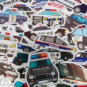 Police Car Stickers, Police Stickers, Random Police Sticker Packs 10/20/50 Pieces, NO REPEATS, Waterproof, Fade Resistant, Free Shipping