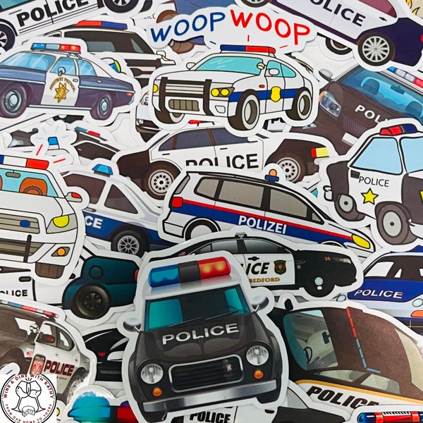 Police Stickers, Policeman Stickers, Random Police Sticker Packs 10/20/50 Pieces, NO REPEATS, Waterproof, Fade Resistant, Free Shipping