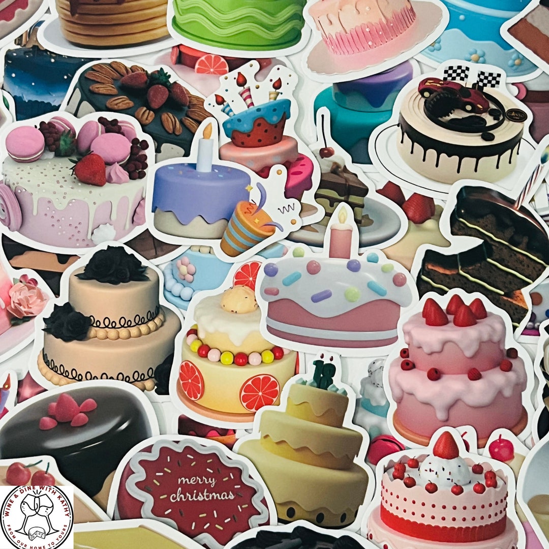 Cake Stickers, Baking, Dessert, Sweets, Random Sticker Packs 10/20/50 ...