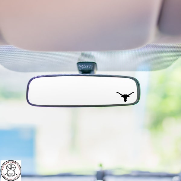 Longhorn Mini Decal, Texas Longhorn Deccal, Rearview Mirror Decal, Mini Decal, Tiny Decal, Indoor/Outdoor Vinyl, Many Colors, FREE SHIPPING