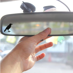 Raven Mini Decal, Crow Mini Decal,  Rearview Mirror Decal, Mini Decal, Easter Egg, Indoor/Outdoor Vinyl, Many Colors, FREE SHIPPING