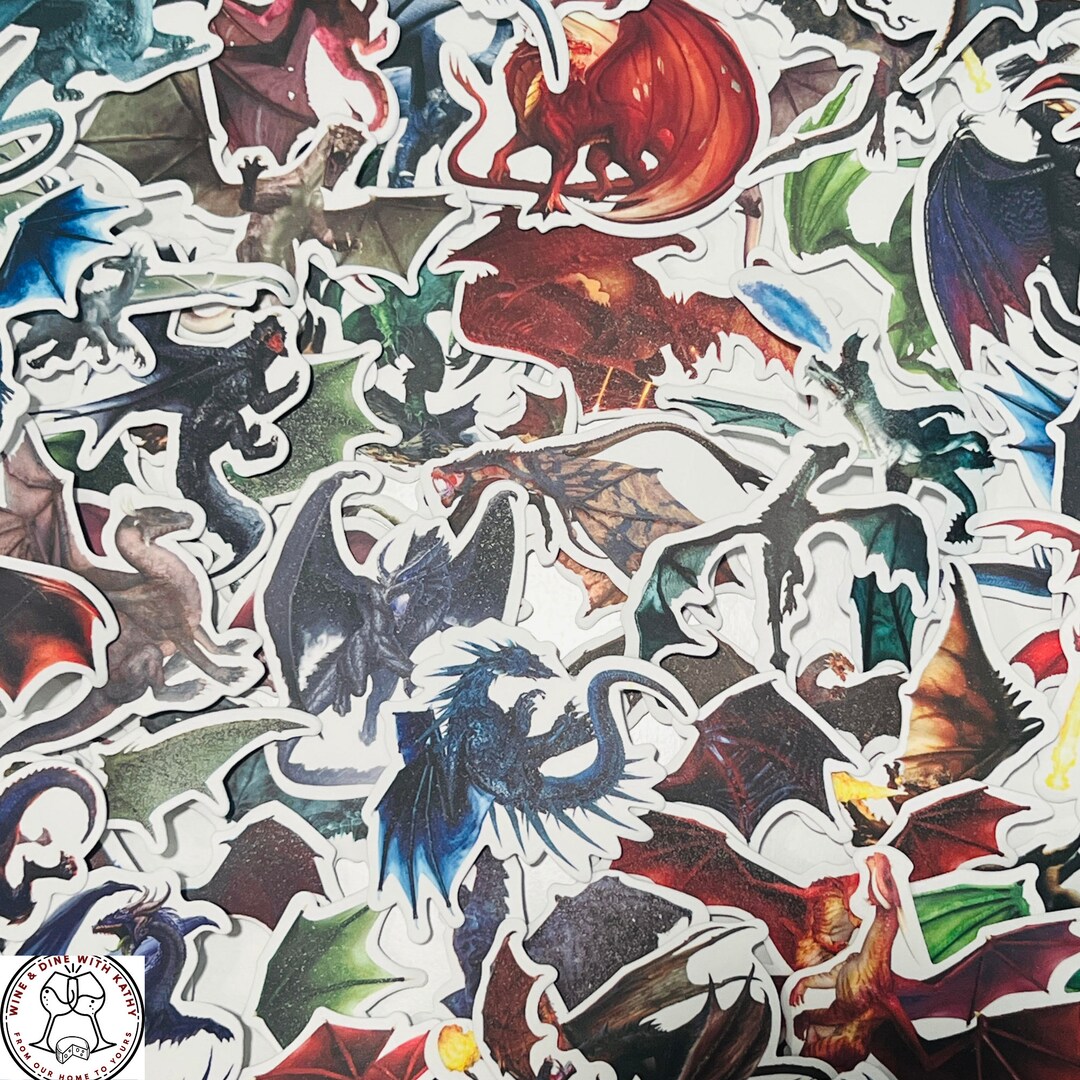 Dragon Sticker Roll Dragon Stickers, Magic Dragon Stickers, Random Sticker Packs 10/20/50 ...