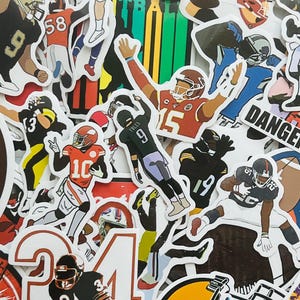 Football Stickers, Tailgate Party Stickers, Random Sticker Packs 10/20/50 Pieces, NO REPEATS, Waterproof, Fade Resistant, Free Shipping