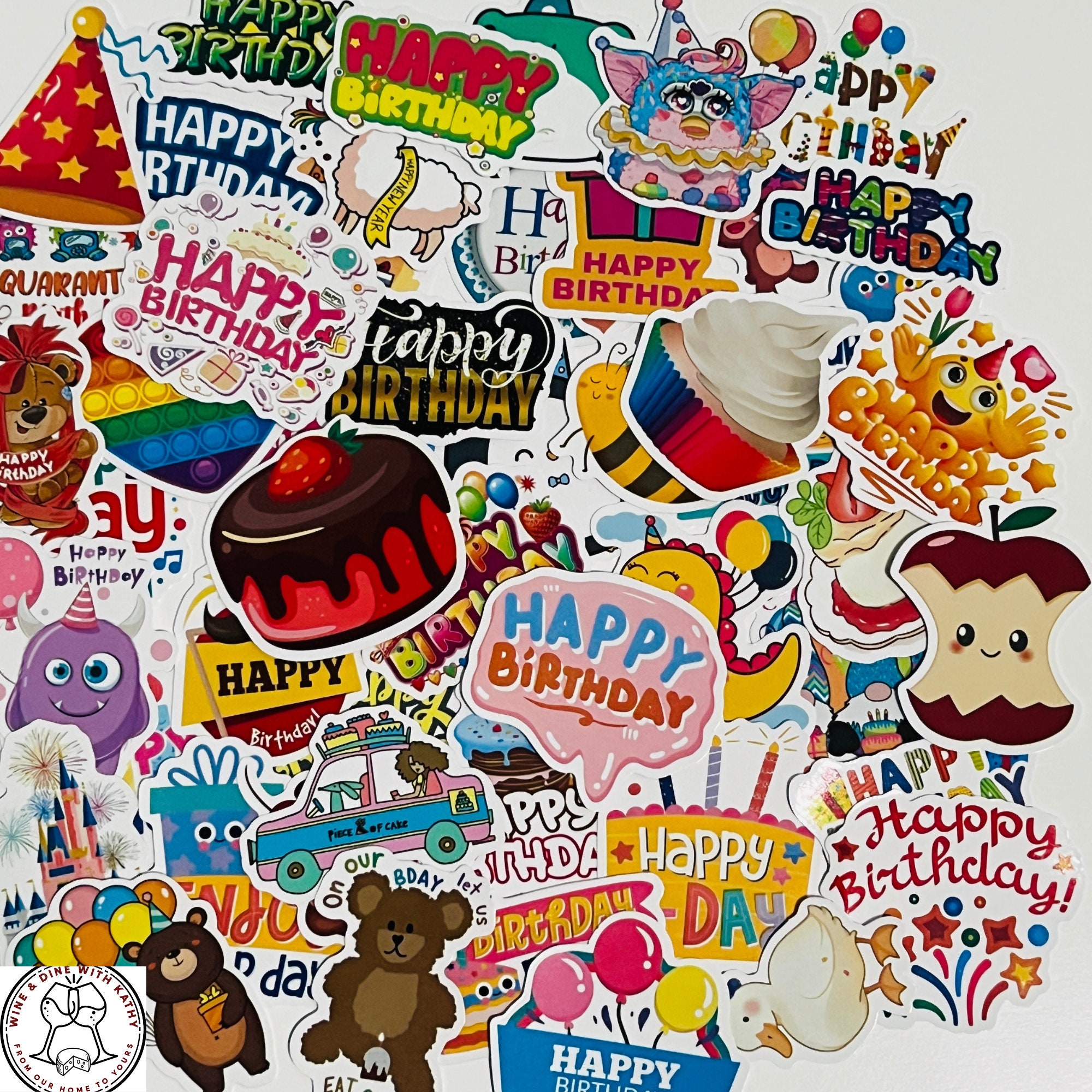 Simple Birthday Sticker Birthday Stickers, Happy Birthday Stickers, Random Cake Sticker Packs ...