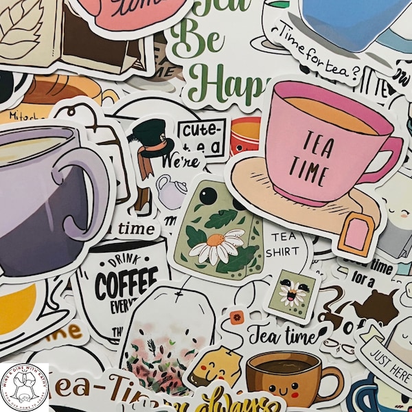 Tea Stickers, Tea Lovers Stickers, Chai Tea, Random Sticker Packs 10/20/50 Pieces, NO REPEATS, Waterproof, Fade Resistant, Free Shipping