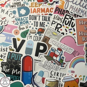 Pharmacist Stickers: Waterproof Vinyl Decals, No Repeats