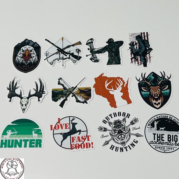 Hunting Vinyl Sticker Pack #2 – Assorted Decals For Trucks, Coolers, Gun Cases – Made In Canada