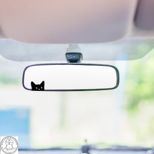 Peeking Cat Mini Decal, Cat Peeking Decal, Rearview Mirror Decal, Mini Decal, Easter Egg, Indoor/Outdoor Vinyl, Many Colors, FREE SHIPPING
