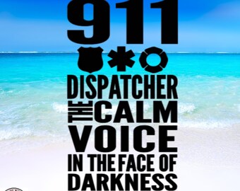 911 Dispatcher Calm Voice In The Face Of Darkness Decal Listing, Car Decal, Wall Decal, Waterproof, Vinyl, Many Color & Sizes, FREE SHIPPING