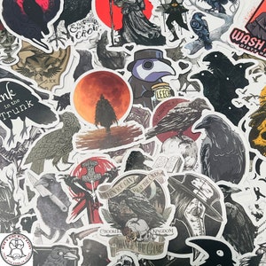 Raven Stickers, Crow Stickers, Corvid Stickers, Random Sticker Packs 10/20/50 Pieces, NO REPEATS, Waterproof, Fade Resistant, Free Shipping