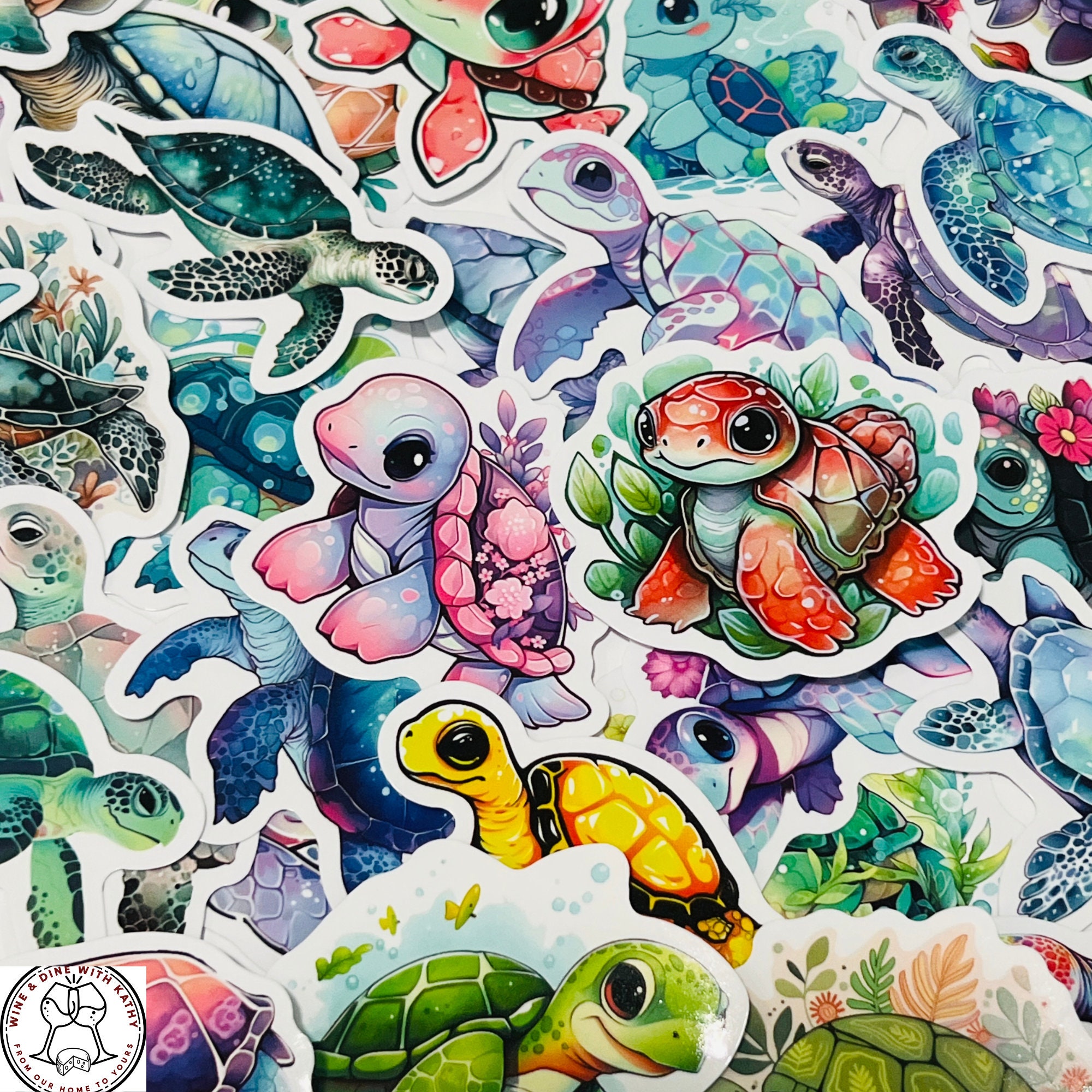 Turtlef Stickers Sea Turtle Stickers, Cute Turtle Stickers, Random Sticker Packs 10/20 ...