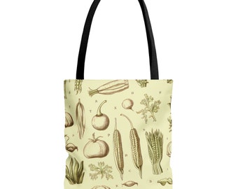 Organic Herb Vegetable Tote Bag Eco-Friendly Garden Harvest Tote Bag for Farmers Market Sustainable Grocery Shopping Eco Friendly Reusable