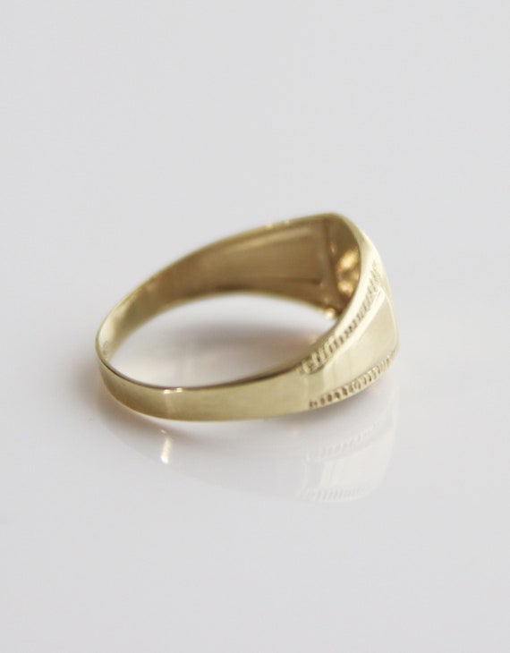 Vintage 8K Solid Gold Blanco Signet Ring, Size 56… - image 6