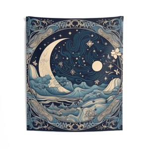 Moon Stars Art Home Decor Tapestry Spiritual Etsy