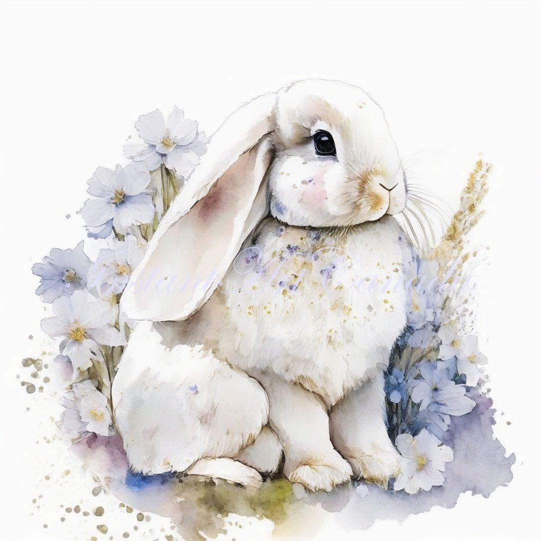 Floppy Ear Bunny Clipart 5 Pack High Quality JPGS - Etsy