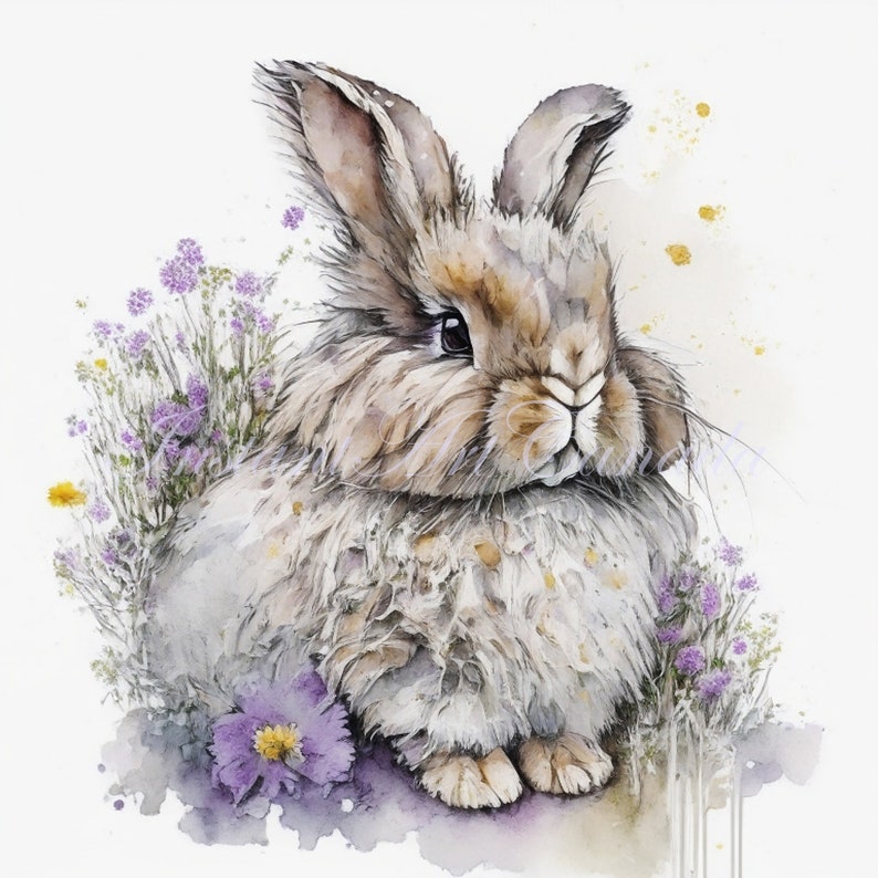 Lionhead Bunny Clipart 5 Pack High Quality JPGS Instant - Etsy