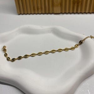 Gold Look Polka Dot Bracelet – Dainty Dotted Chain Bracelet, Elegant Gift for Her