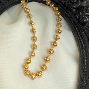 Gold Beaded Necklace, Dainty Layering Jewelry, Minimalist Bead Choker, Gold Boho Necklace, Handmade Gift for Her