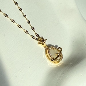 Gold Moon Star Charm Necklace – Lunar Inspired Jewelry for Women