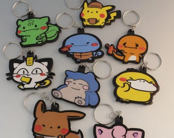 Chibi Pokémon Keychains - Full Set of 9