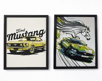 Car Wall Art - Ford Mustang - Wall Art | Hueforge