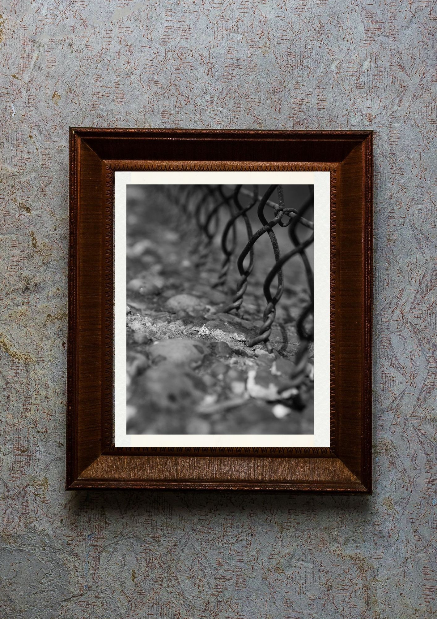 Black & White Chain Link Fence Photo, Quality Digital Art - Instant ...